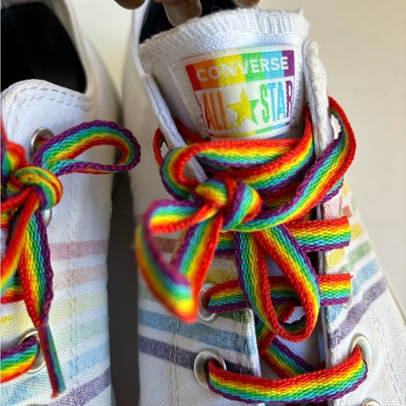 Converse All Star low Pride rainbow sneakers. Size 9 Men; Size 11 WO. - Picture 4 of 10